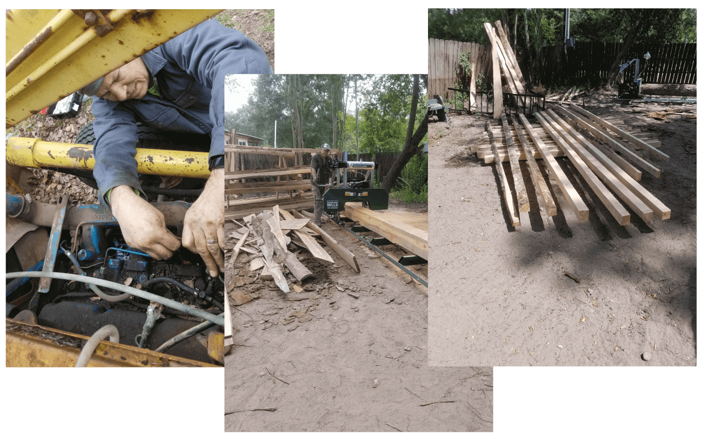Tractor Repair and Sawmill Pictures